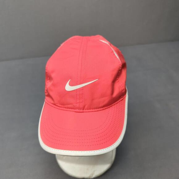 Nike Womens Featherlight Pink Dri-Fit Adjustable Hat Running Golf Tennis Cap - Picture 1 of 9